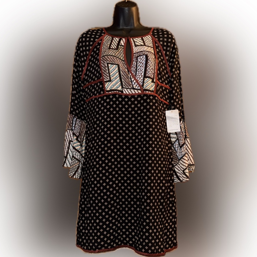 SOLD THML Dress Nordstrom 2025 Geometric Long Sleeve Dress NWT Size Small - Picture 6 of 13